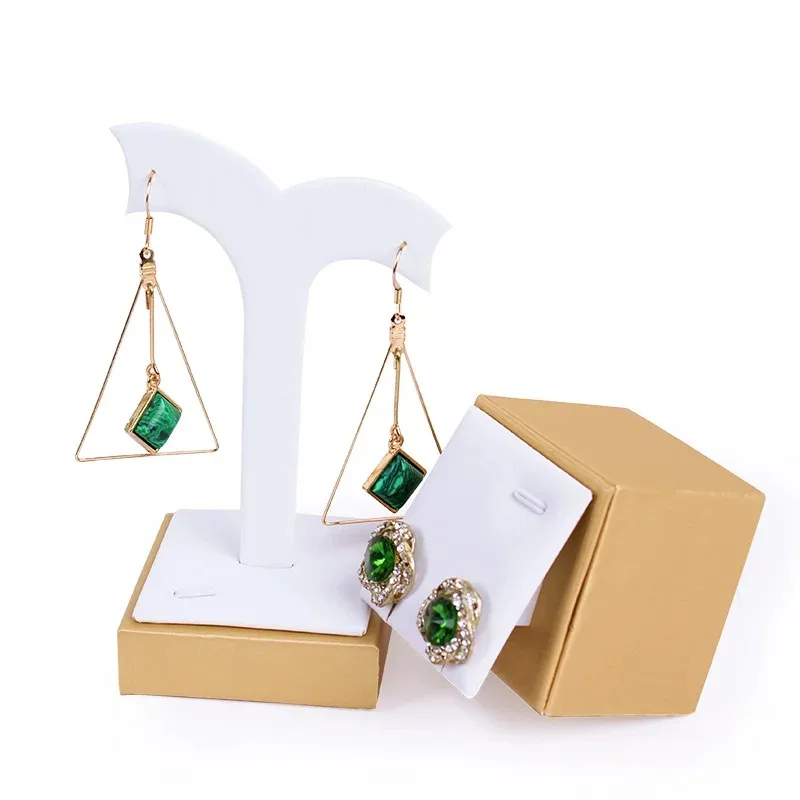 

Gold White Brushed Leather Jewelry Display Tray, Luxury Velvet Showcase Stand for Gold Pearl Silver Jewelry, Necklace Bracelet