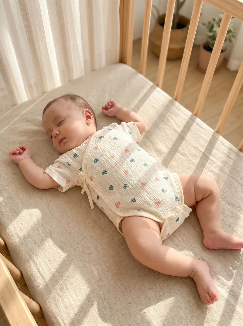 0-12M Newborn Summer Bodysuit Hollowed-out Ventilate Toddler Clothes Sweet Love Infant One Piece