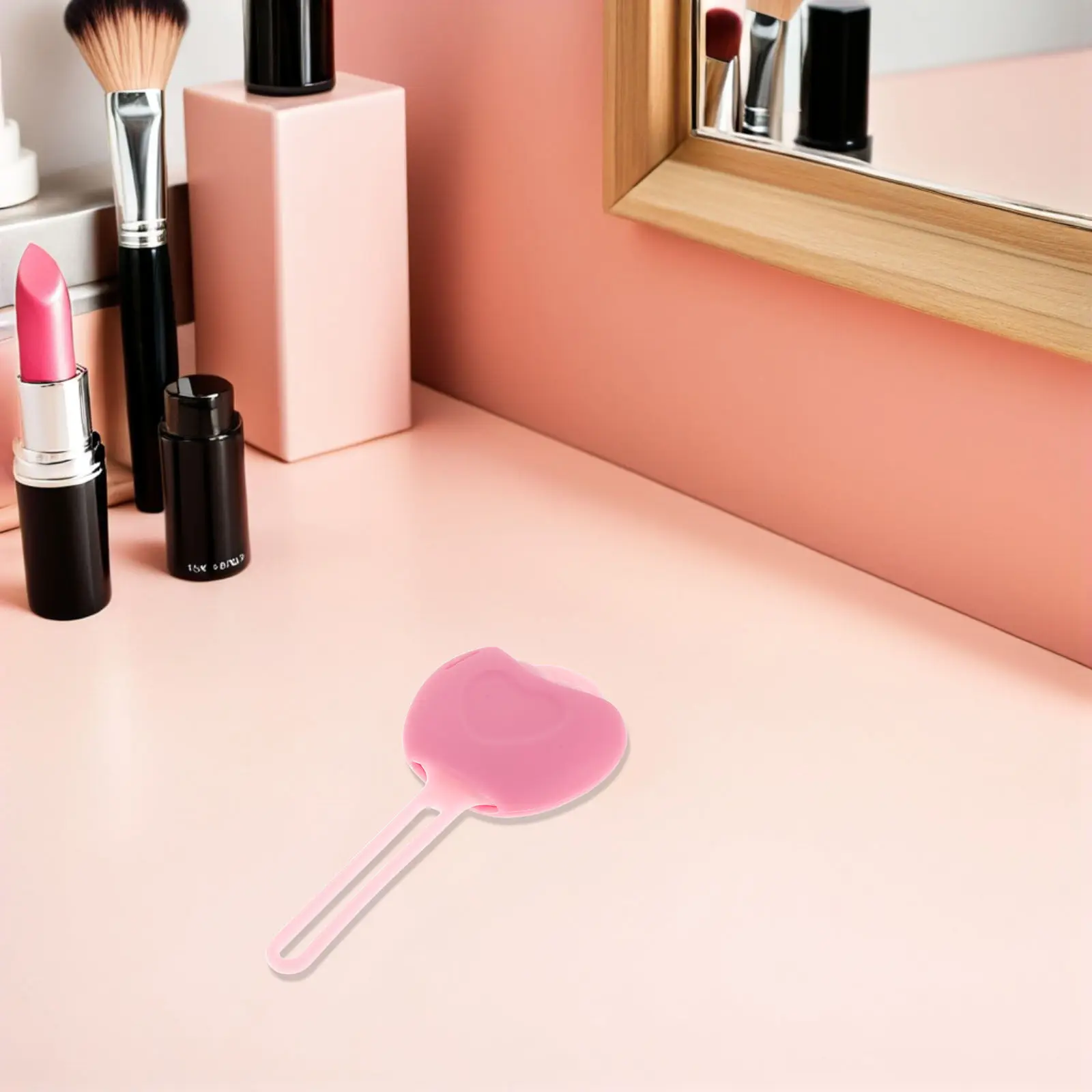 Compact Silicone Lip Brush Storage Case Pink Portable Protector for Daily Use Holds 3 Brushes Travel Friendly Makeup Tool