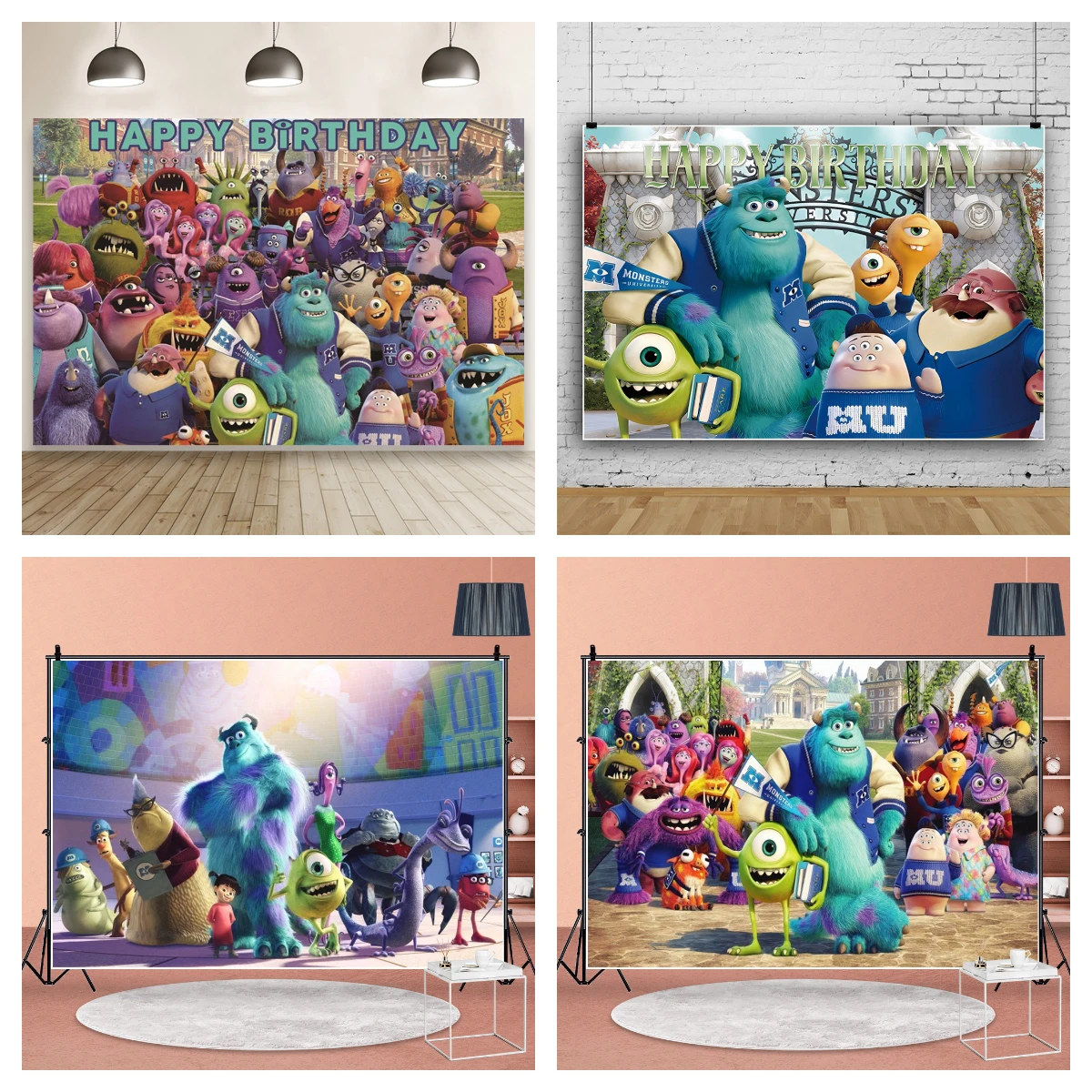 

Monsters, Inc. Sullivan Photo Background For Photography Backdrop Birthday Decoration Baby Shower Kid's Party Banner Props