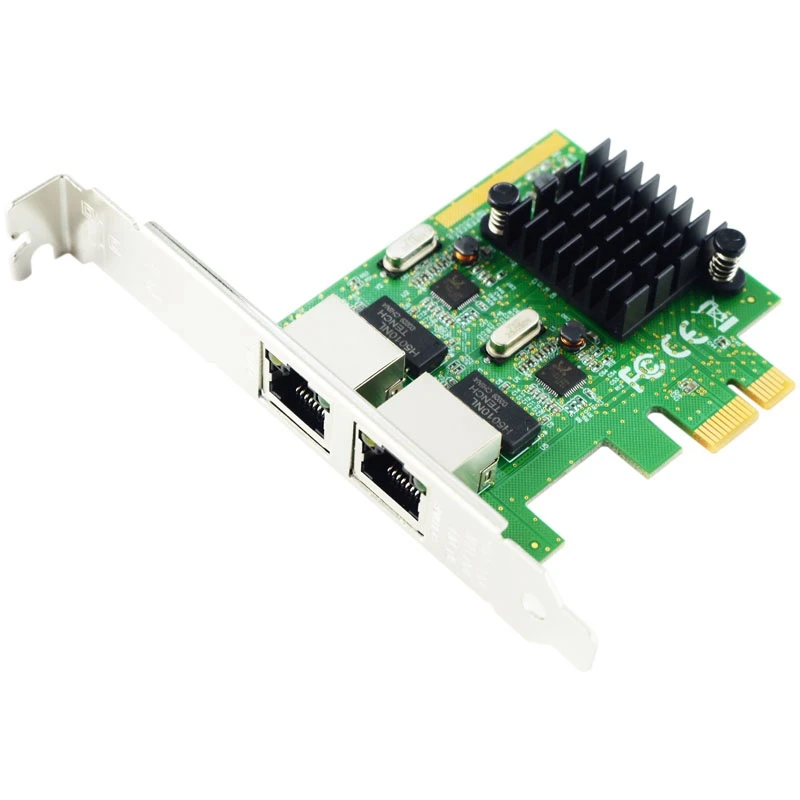 1Set PCI-Ex1 Gigabit Ethernet Electrical Port Network Card 1000M Dual-Port Desktop  Portable