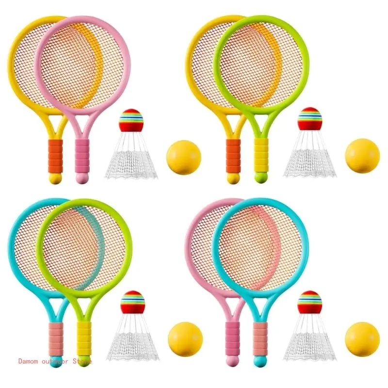 Tennis Racquet Toy Kits with Shuttlecocks for Children Outdoor Indoor Activities