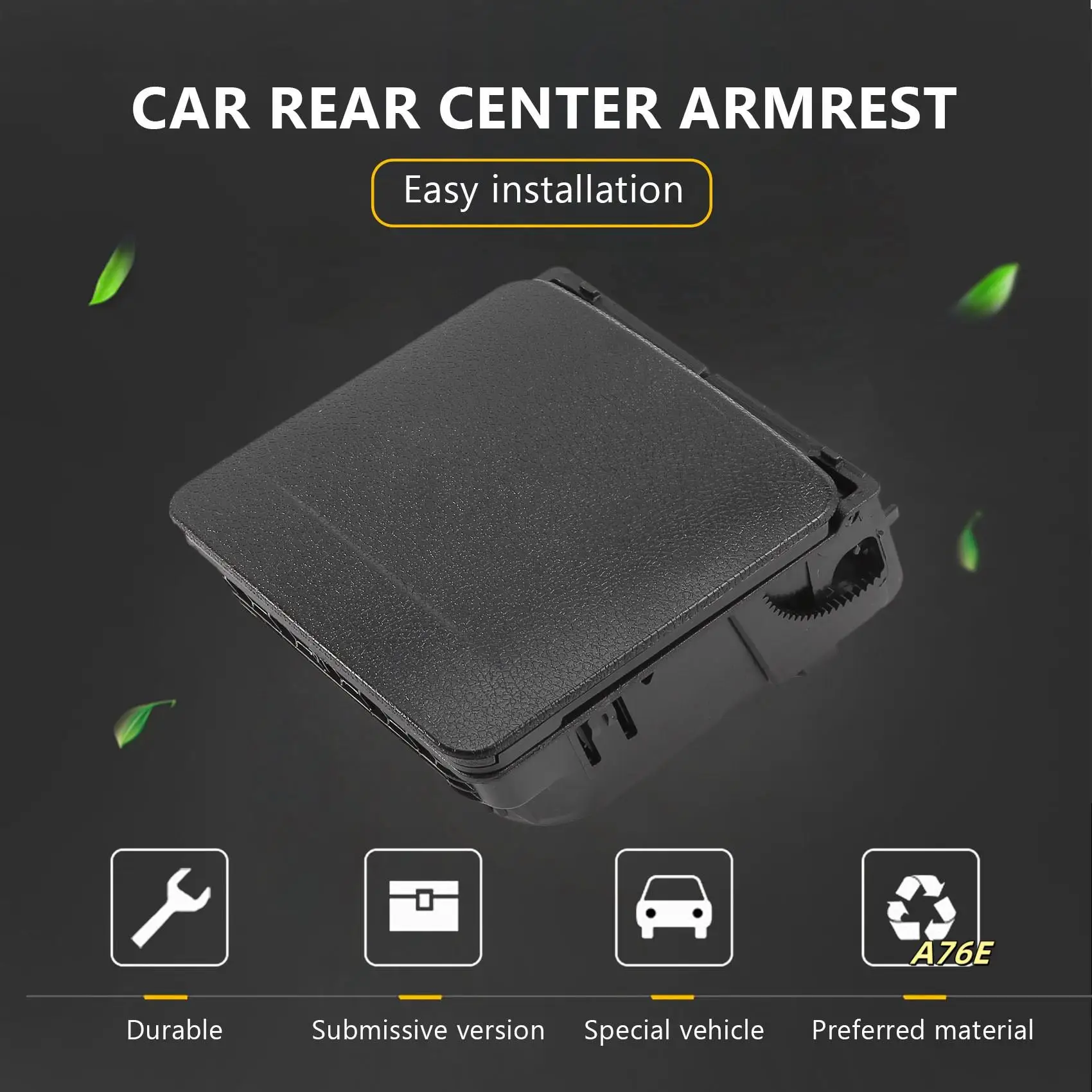 

2018 Black Central Armrest Rear Cup Holder For Jetta 5 Golf 5 6 EOS