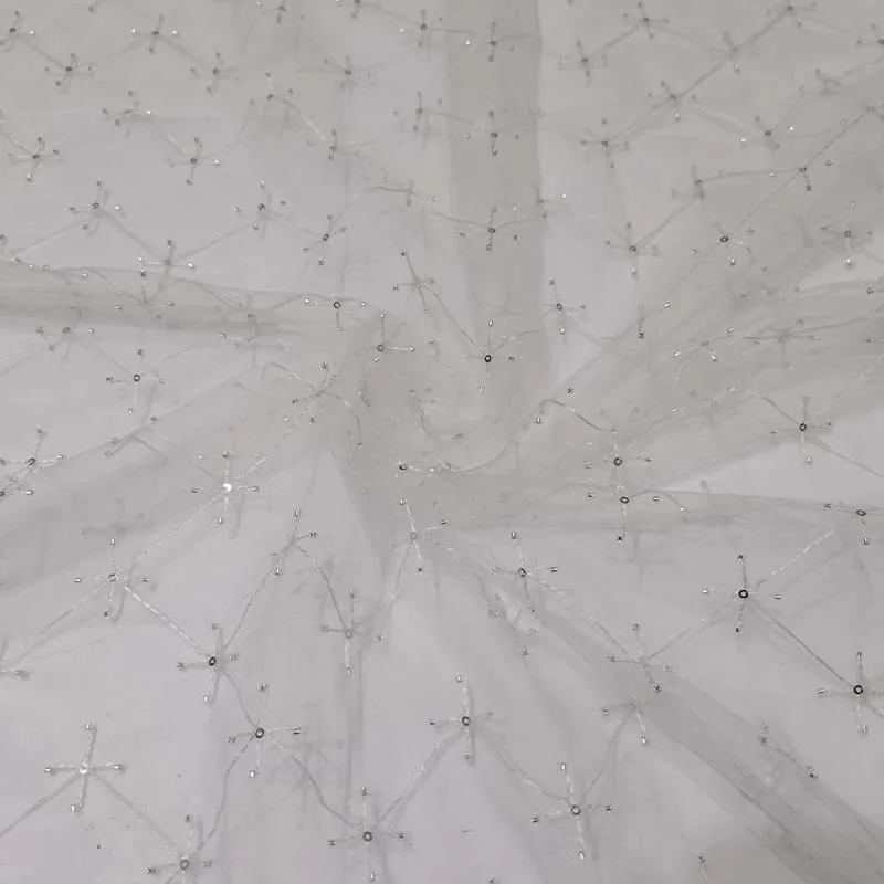 قماش شبكي من الدانتيل الفرنسي الفاخر قماش مطرز أفريقي عالي الجودة مع ترتر، وفستان قماش دانتيل مطرز نيجيري