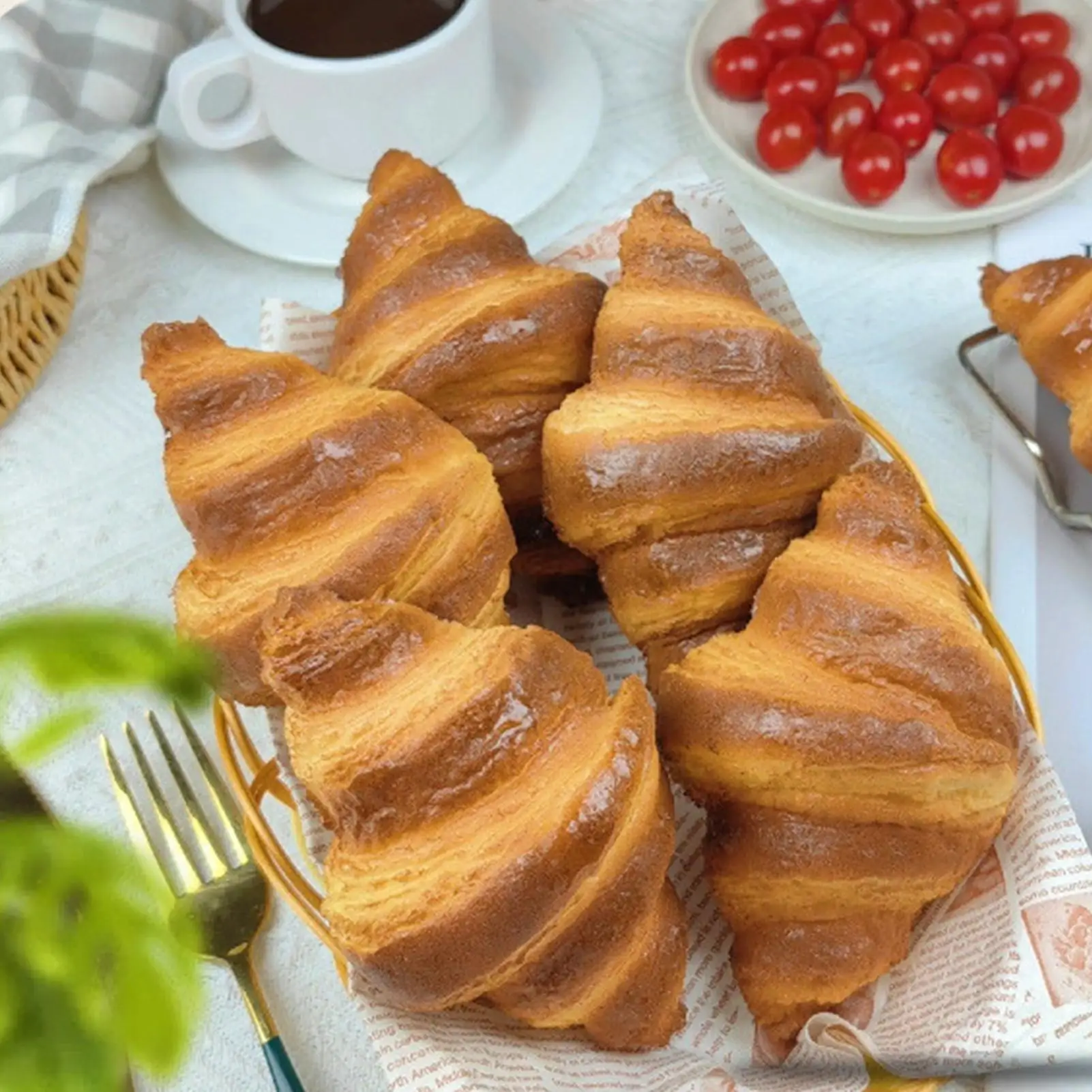 Imitation Croissant Realistic Crusty Bread Simulated Croissant Food Model Relieve Anxiety Anti Stress Home Desk  Sample Decor