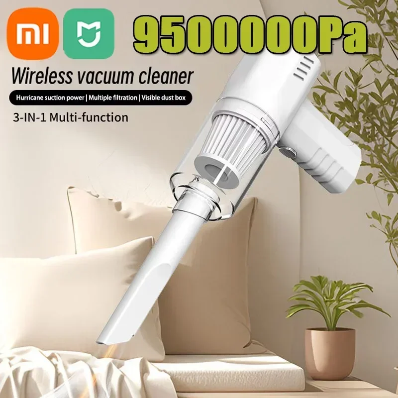 ξAO Mimi 9500000 PA เครื่องดูดฝุ่นรถยนต์แบบพกพามัลติฟังก์ชั่นชาร์จ USB มือถือเครื่องดูดฝุ่นไร้สายอัจฉริยะสําหรับบ้าน