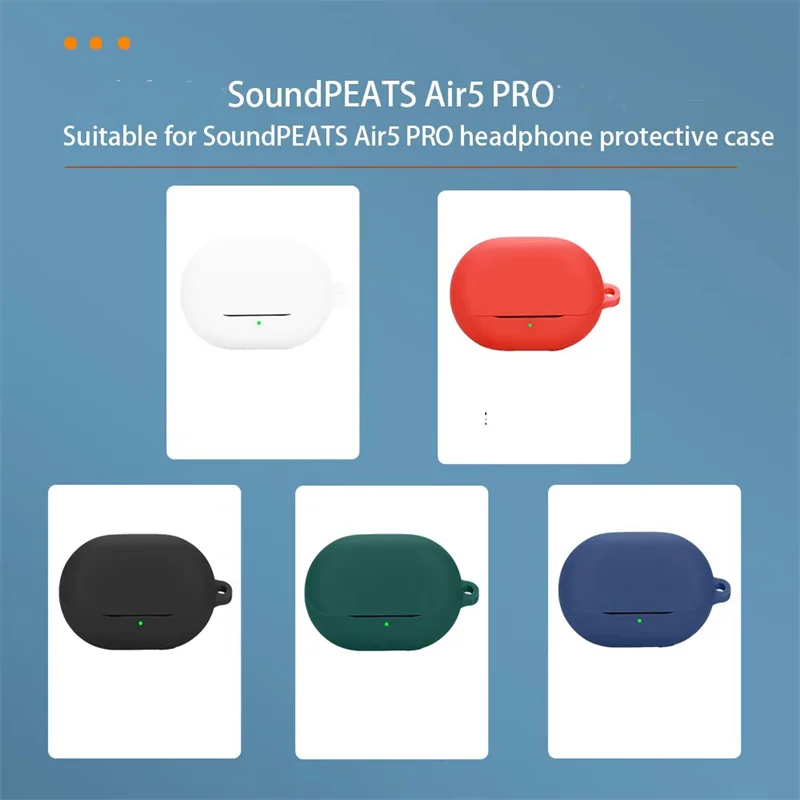 

For Sound PEATS Air5 Pro Case Silicone Solid Color Shockproof Earphone Accessories Protector For Sound PEATS Air5 Pro Cover