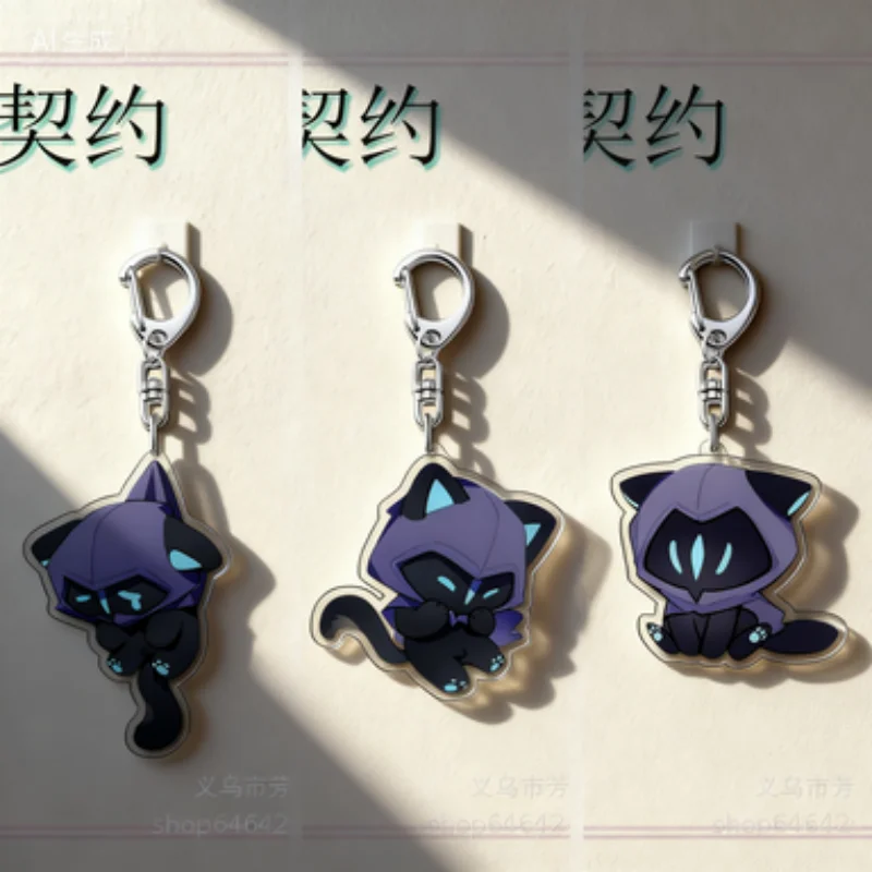 VALORANT Omen Phone Chain Lanyard Schoolbag Pendant Mobile Small Pendant Anime HD Acrylic key ring keychain Holiday gifts 6CM