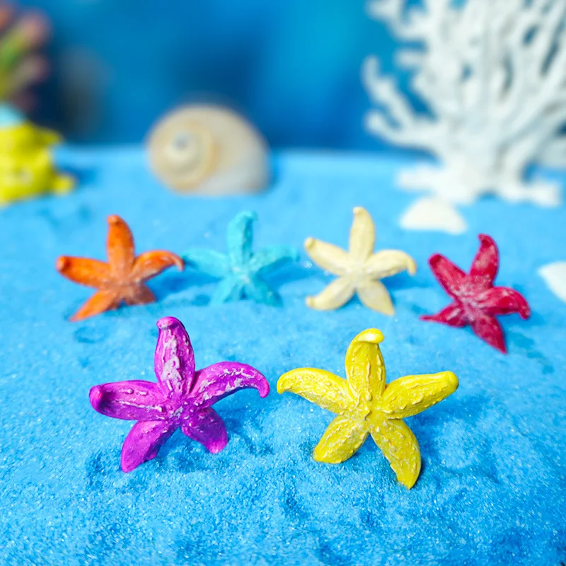 Künstliche Seestern Bunte Seestern Ornament Aquarium Dekor Aquarium Unterwasser Landschaft Ornament Aquascaping Zubehör