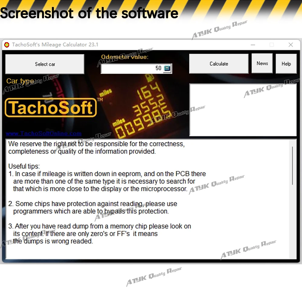 TachoSoft Mileage Calculator 23.1 diagnostic pour voiture inspection tools tachosoft 23.1 Diagnostic software Repair equipment