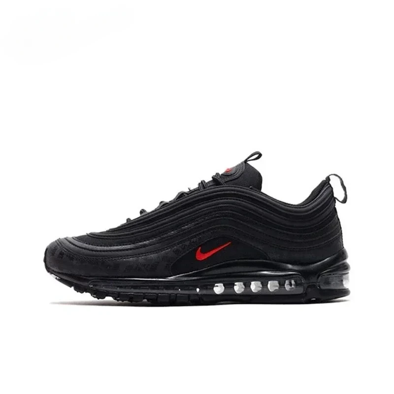 Nike Air Max 97 Black Bullet Men's And Women's Running Shoes Breathable Sports Unisex Black White Sneakers AR4259-001