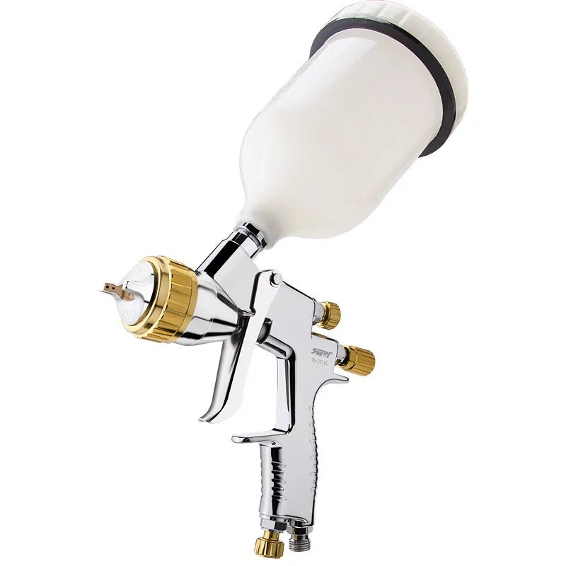 

Pneumatic environmentally friendly topcoat spray gun Automotive furniture 1.3 caliber spray gun Upper pot High atomization