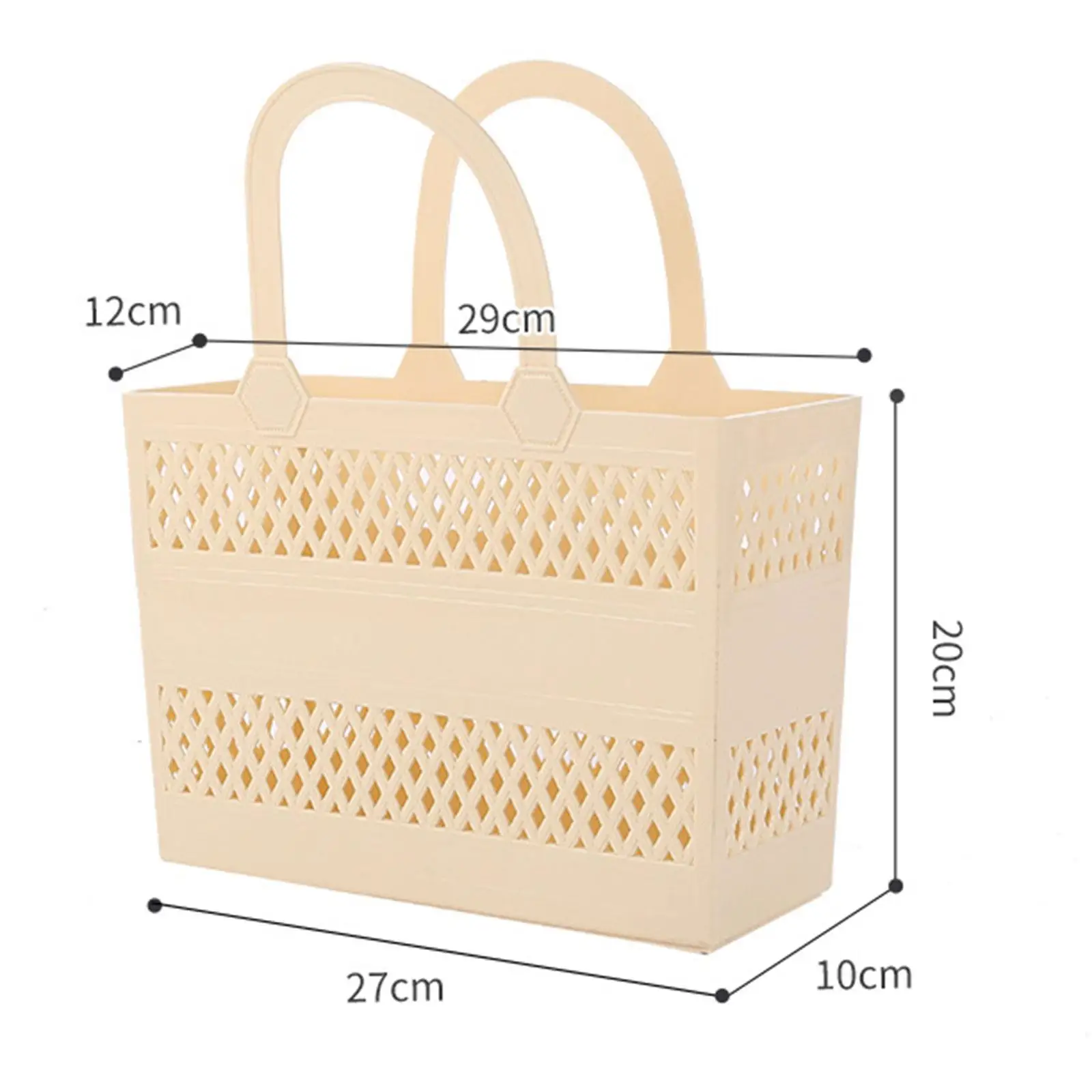 Shower Caddy Basket with Handles Portable Large Capacity Drainage Box Household Storage Basket for Camp Bathroom Beach Dorm Gym