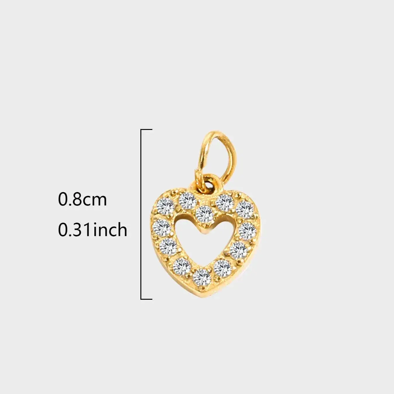 CARLIDANA New Popular Zircon Heart Symbol Number Charms Stainless Steel 18K Gold Plated DIY Jewelry Pendant for Bracelet