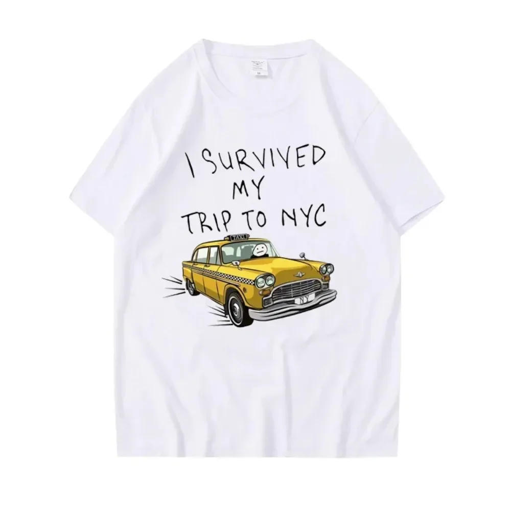 Funny Tshirt Women I Survived My Trip To NYC Print Tops Casual Streetwear Fashion T Shirt Tom Holland Same Style Tees