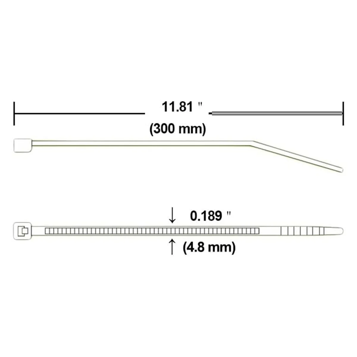 A002 Metal Detectable Cable Tie, Metal Detectable Zip Ties Blue Zip Ties(Pack of 100 Pcs) 300x4.8mm