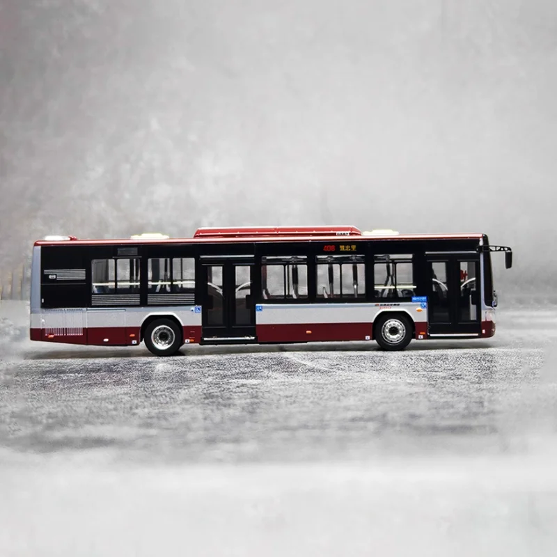 Diecast 1:64 Scale Futon Ouhui Bus BJ6123C7BCD Alloy Car Model Finished Product Simulation Toy Collection Gift Static Model