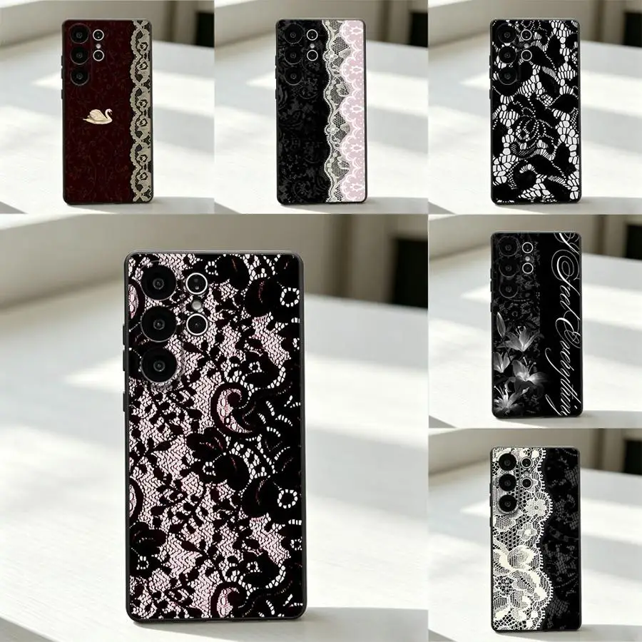 Case for Samsung Galaxy S26 Ultra S25 Plus S26+ S21 FE S10 S9 S24 S20 S25+ S24+ Note 20 8 9 10 S23 Phone Cover Retro Pink Black