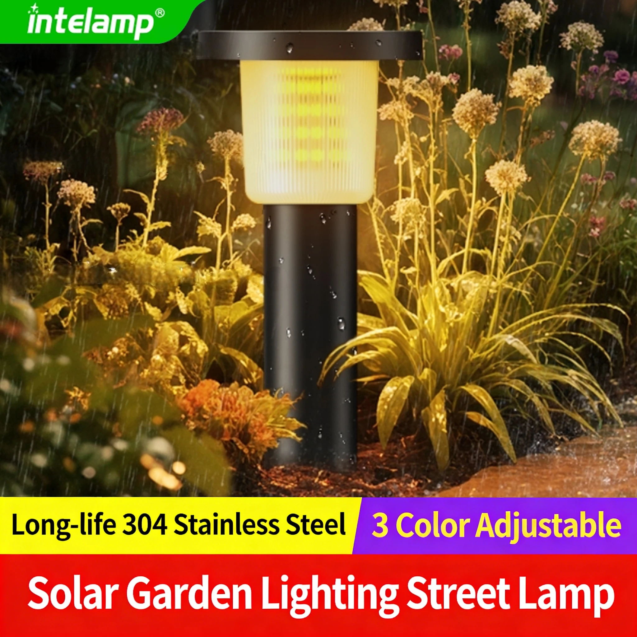 

Солнечные садовые светильники для улицы, водонепроницаемые, 2 шт., яркие светодиодные светильники на солнечной энергии для декора патио с пультом дистанционного управления, 3 цвета