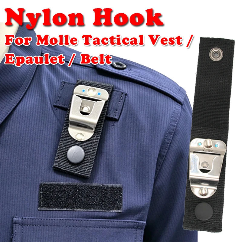 Shoulder Mic Portable Waist Hanger Bracket,Epaulet MOLLE Tactical Vest Radio Mount,Universal Metal Hook For Baofeng YAESU Mic