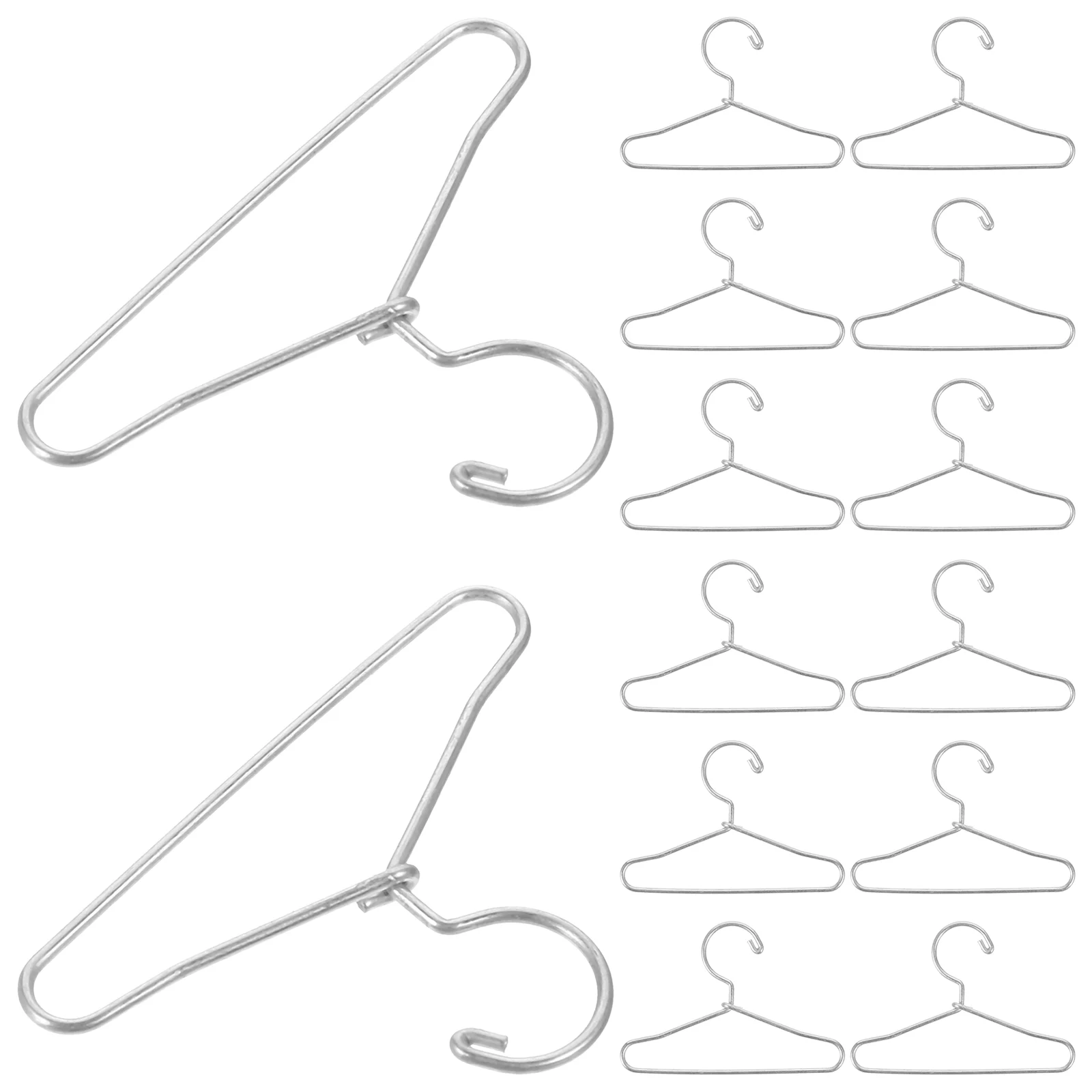 

20pcs Hangers Mini Iron Hangers Dolls Clothes Hangers Dollhouse Mini Accessories Mini Clothes Hangers