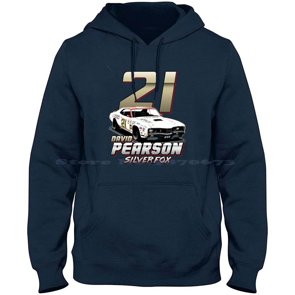 David Pearson 21 Silver Fox 70S Retro 100% Cotton Hoodie T Shirt Dale Earnhardt Chase Elliott Gplegend Jimmie Johnson Richard