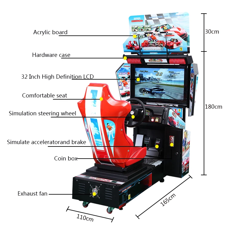 Ride On Car Amusement Park Products Arcade Game Console Machine Sim Car Racing Simulator