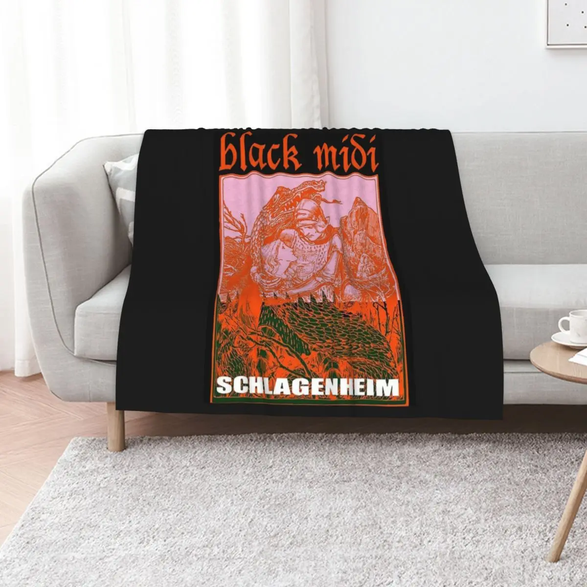top black midi band Throw Blanket warm winter Soft Sofas Custom Decorative Sofa Plush Blankets