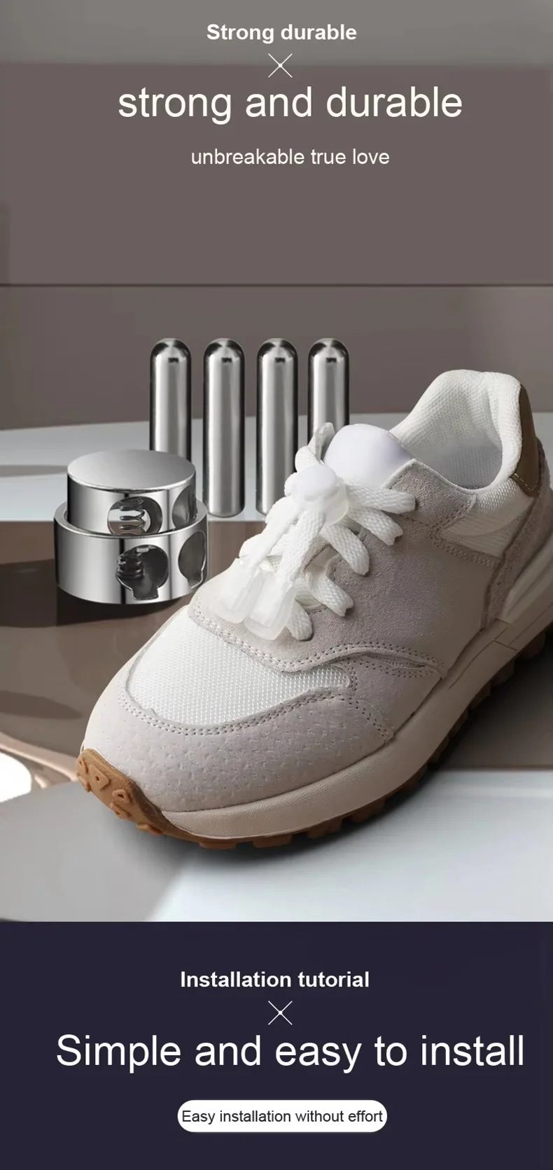 Classic Lock Shoelaces Bread Buckle Shoe Laces Sneakers Flat No Ties Shoelace Kids Adult Quick Lazy Lace for Shoes Accessories