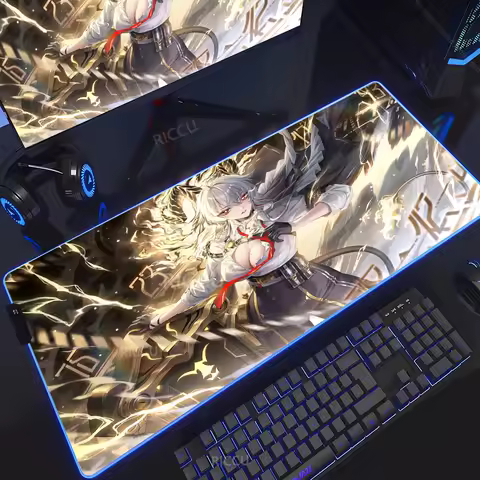 Zani Wuthering Waves Mouse Pad Anime Gaming Mousepad XXL LED Table Pad Backlit Rubber Desktop XXL RGB Desk Mat Extended Playmat