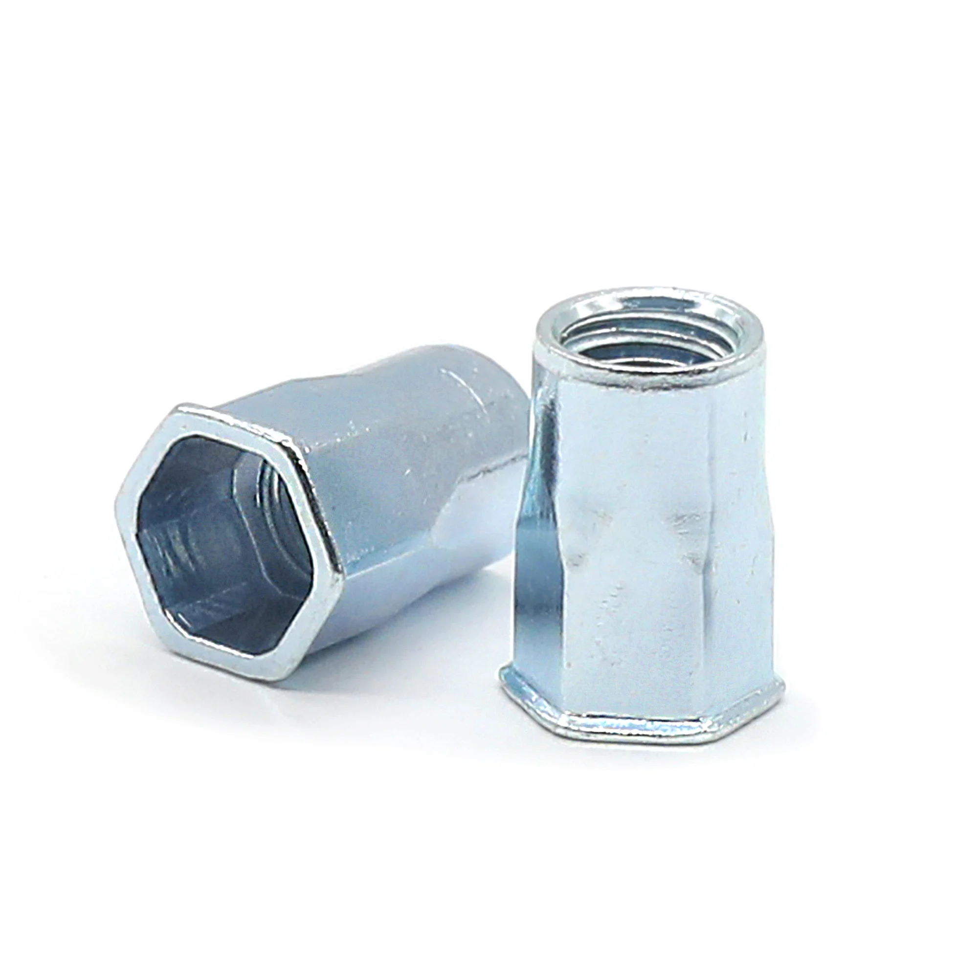 Small Countersunk Half Hex Rivet Nuts Blue White Zinc/Color Zinc M3 M4 M5 M6 M8 20 PCS Carbon Steel Rivet Nuts