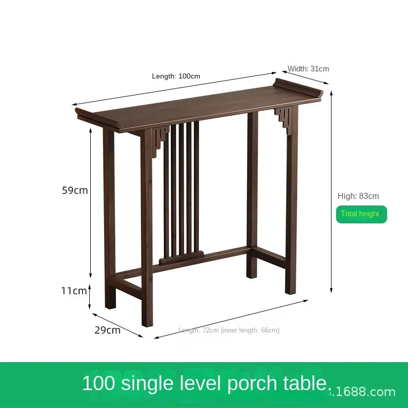 Nieuwe Chinese stijl offertafel voor de God of Wealth, bamboe en massief houten entreekast, moderne woonkamer Boeddhistische nich