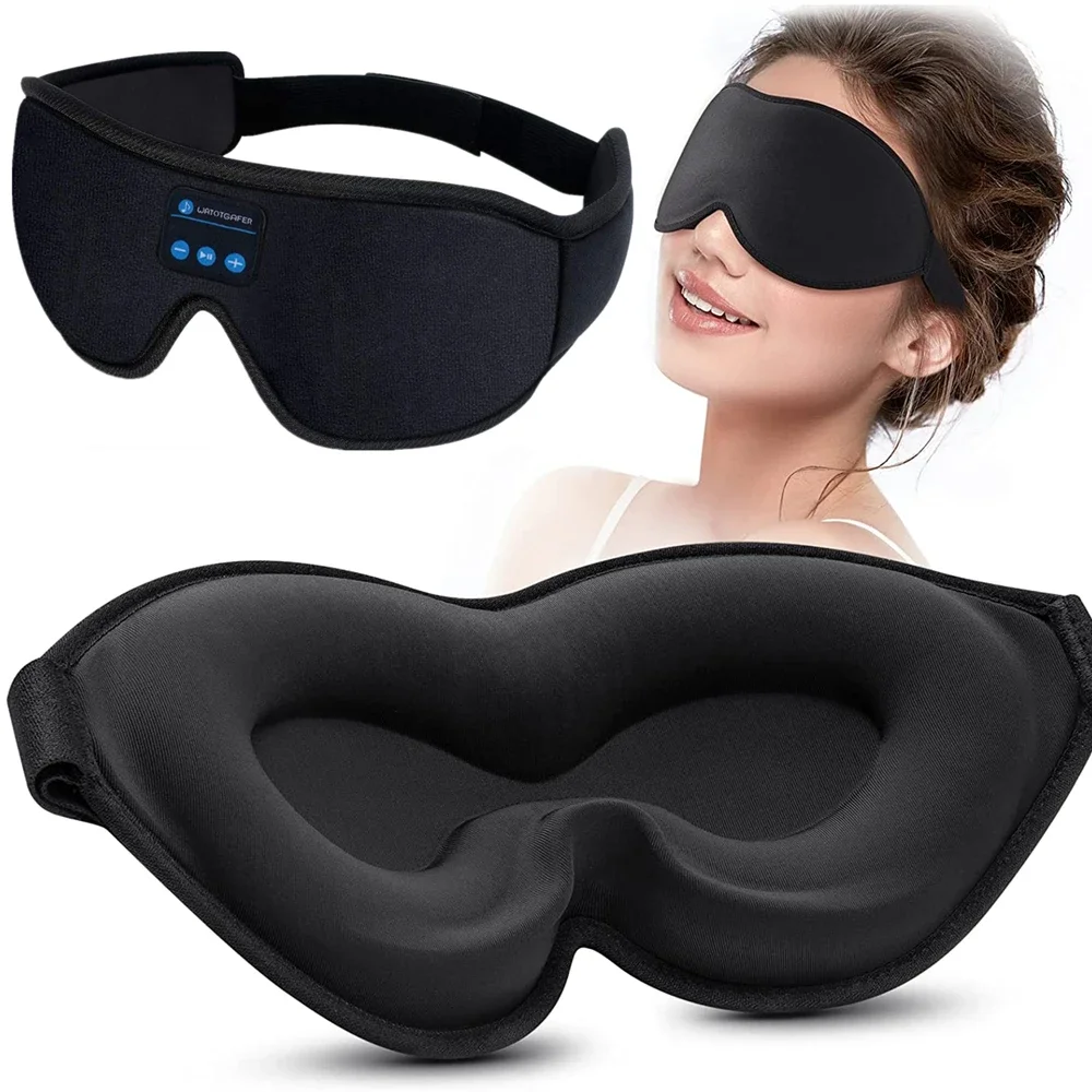 Wireless Headphones Bluetooth Headset Elastic Sports Headband Over The Ear Hairband Earbuds Music Sleeping Eye Mask For Sleeper