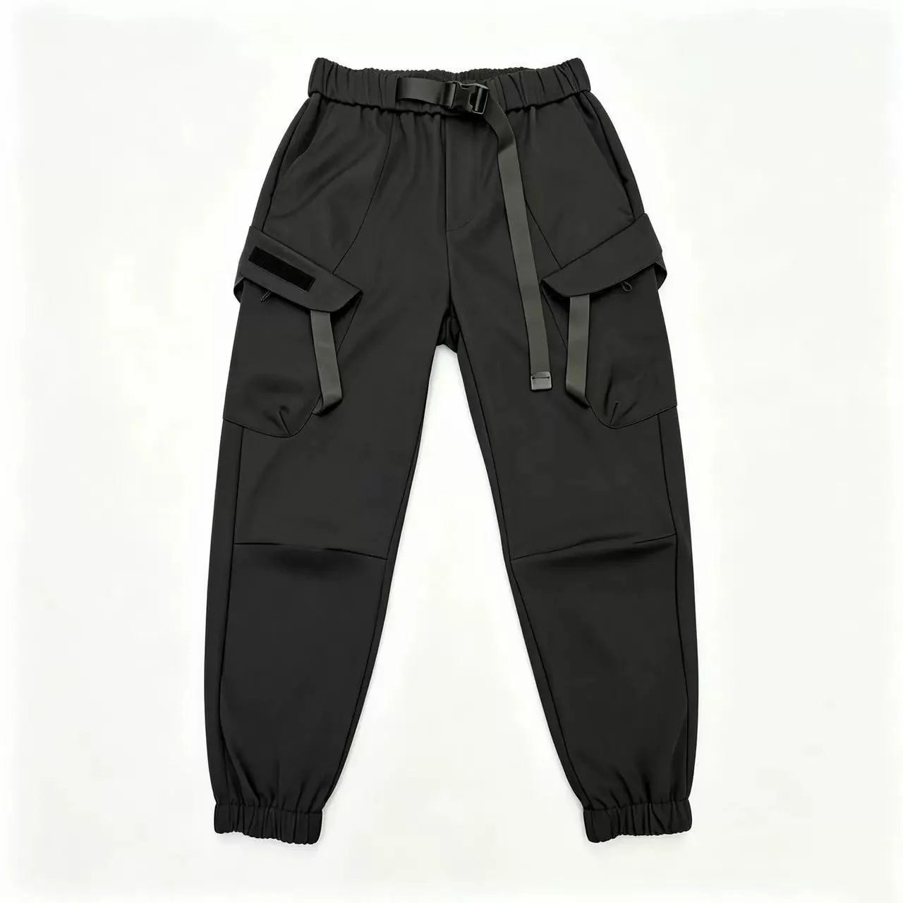 2026 Streetwear Tactical Joggers Pants Men's Multi-Pockets Cargo Pant Black Utility Work Elastic Waist Casual Trousers