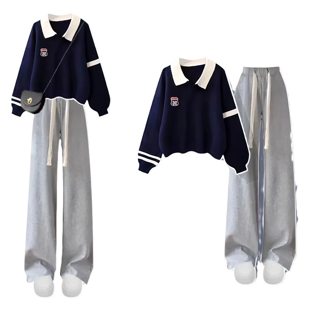 

Girls' Korean Version Spring And Hoodie Set, Big Children's Solid Color Versatile 2025 Autumn New Long Sleeved Top Two-Piece Set