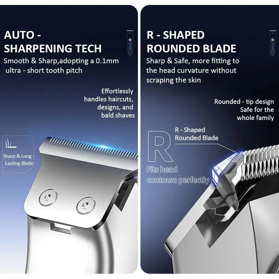 2026 Generation-2, Electric Hair Clipper Mini T-Blade Trimmer Cordless 2 Speed LED Display Men Beard Barber Grooming Shaver view 4