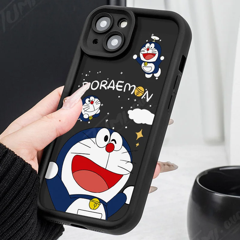 Cartoon Anime Doraemon Case for iPhone 14 15 Pro Max 13 12 11 X XS XR 7 8 Plus SE 2020 Soft Matte Printing Protective Back Cover