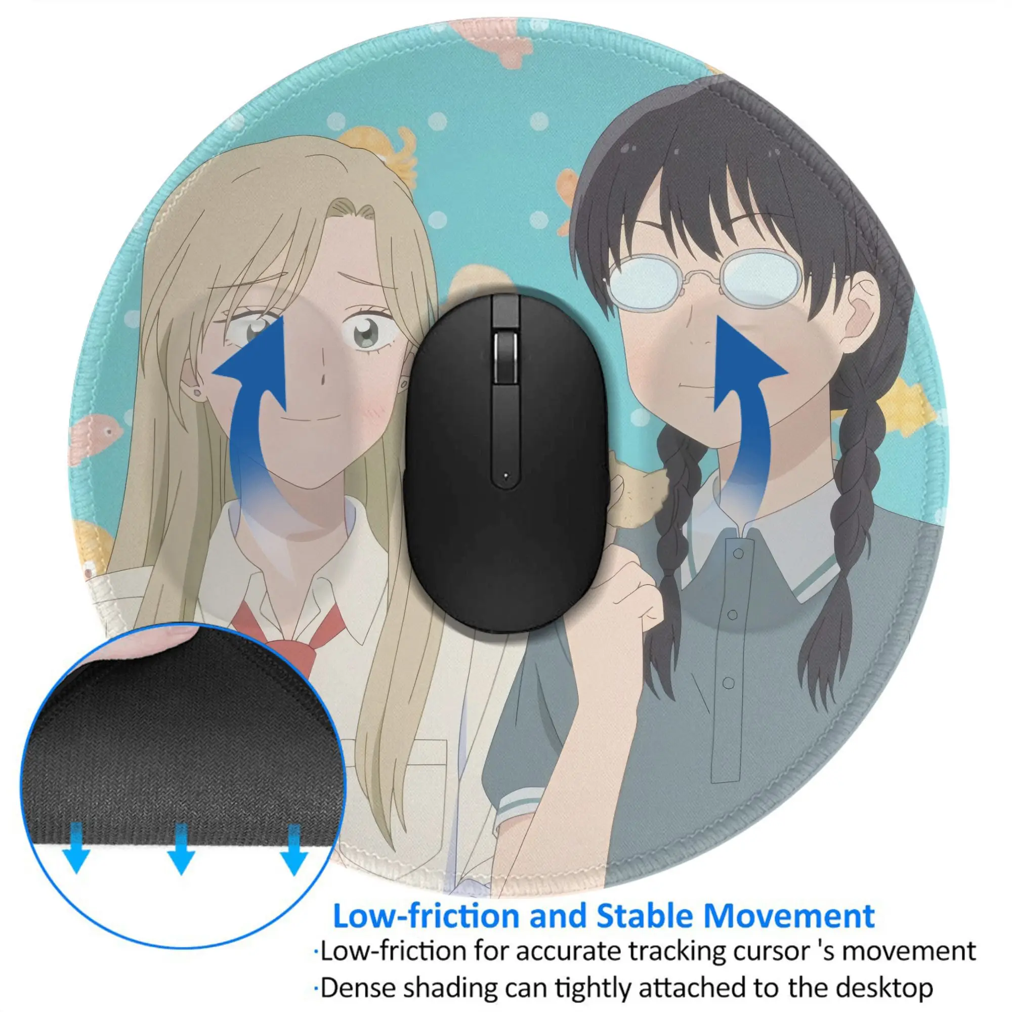 SPY x FAMILY Karpet Alas Mouse Mini Bulat Alas Anti Selip Desktop 8in Alas Komputer Game Alas Mouse Karet Gaming