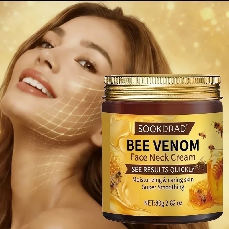 Bee Venom Face Neck Cream, natural bee venom, moisturizing, face & neck, all skin, 80g, daily glow care