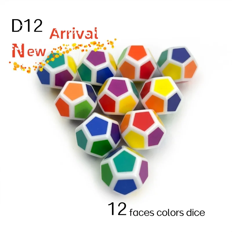 D8 10 Per/Set 8 Faces Colors Dice On Each Face Teaching Plastic Cubes for Education Classroom Teaching Maths