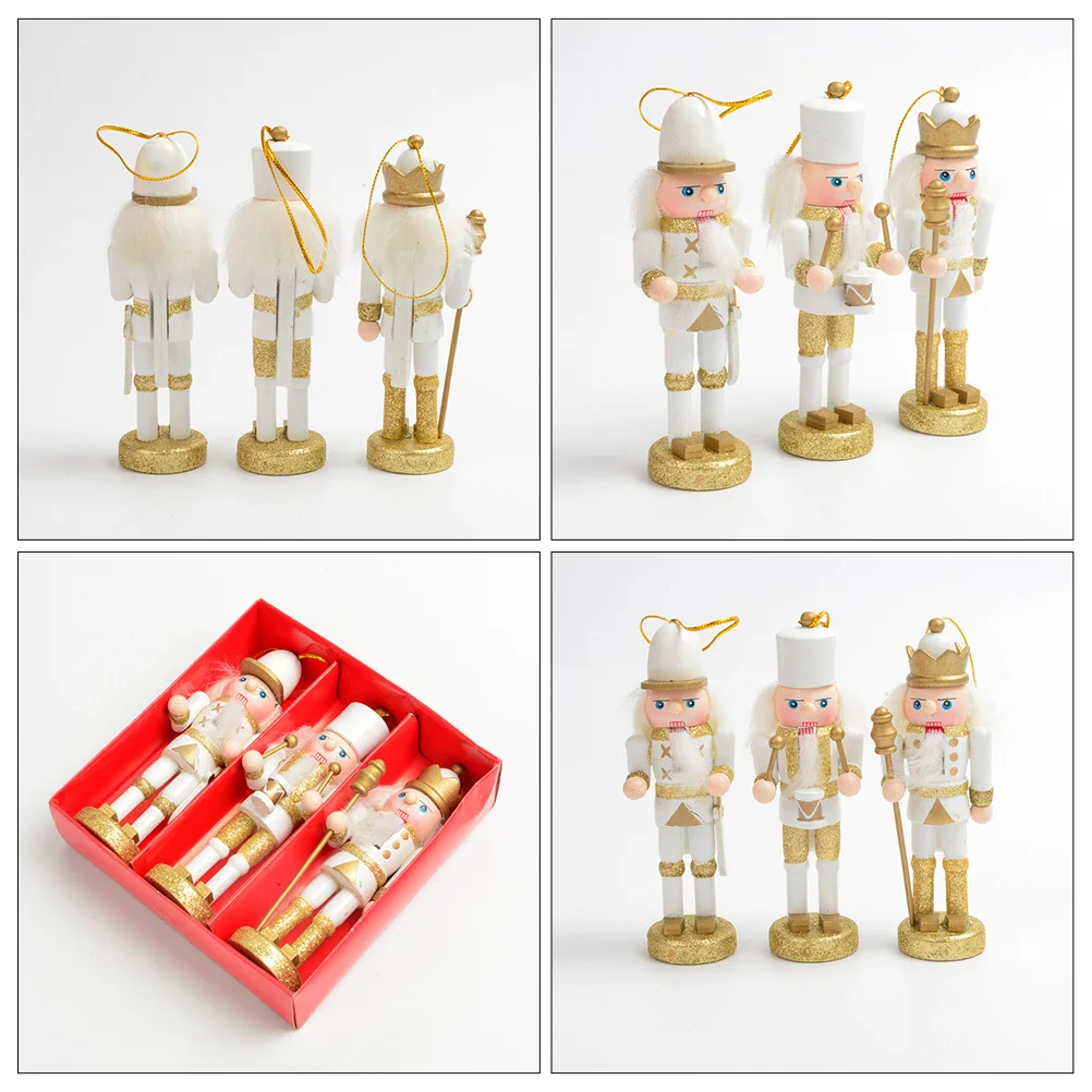 

3 Pcs Nutcracker Pendant Christmas Decorations 2024 Hanging Nutcrackers Xmas Figurine Statue