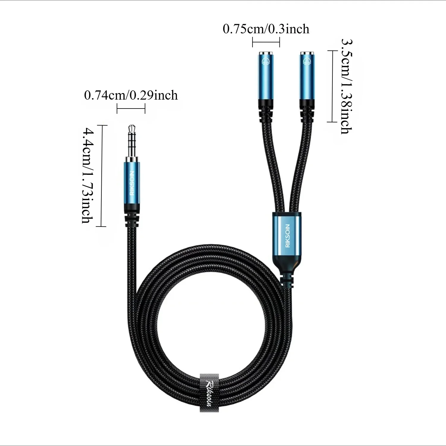 3.5mm to Dual Female Headphone Splitter, Y-Shaped Adapter, Supports Microphone, Hi-Fi Sound Quality, Ssuitable for Mobile Phone