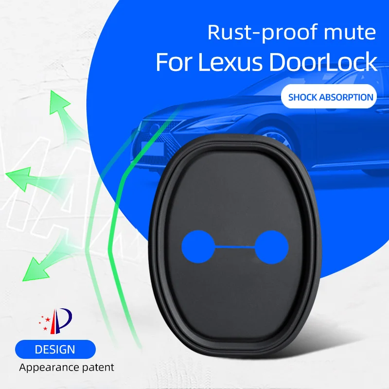 

4Pieces Black Silicone Doors Lock Buckle Cover Protective Sleeve Mute Shock Mat for LEXUS ES200 ES35h LX570 RX300 RX450 NX200