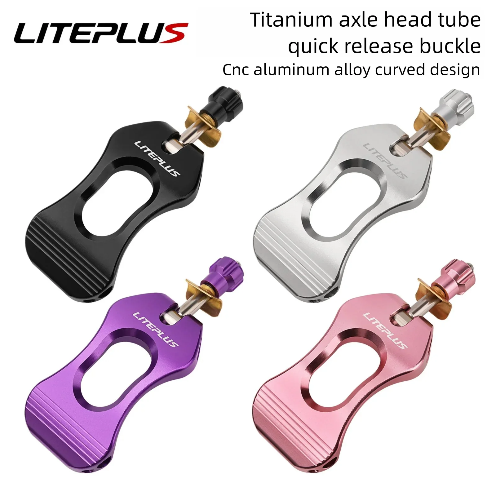 

CNC Titanium Shaft Quick Release Clamp for Folding Bike Head Tube Handlebar Stem Riser Clip Modified Parts for Dahon