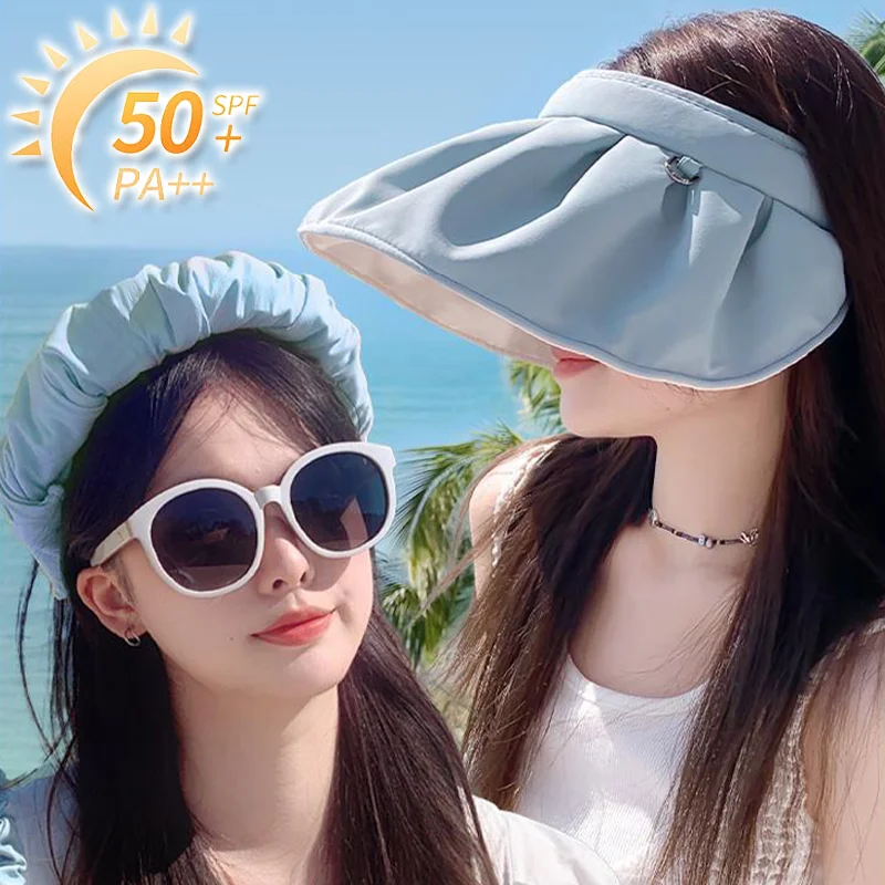 

UPF50+Shell Sunscreen Hat for Women's Summer Hairband Dual Purpose UV Resistant Sunscreen Hat Universal Headband Hat, Beach Hat