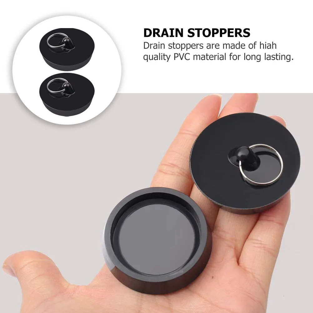 

2 pcs Drain Stoppers For Sink Bathtub Durable Pvc Suction Plug Bathroom Kitchen Tub Stopper Shower Drain Hair Catcher