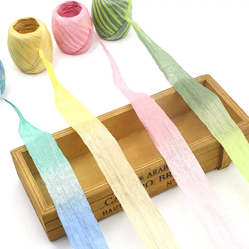 20m/Roll Paper Ribbon Wear-Resistant Raffia Ribbon Multi-Purpose Paper Rope Ribbon DIY Gift Wrapping Packing Ribbon 17 Colors