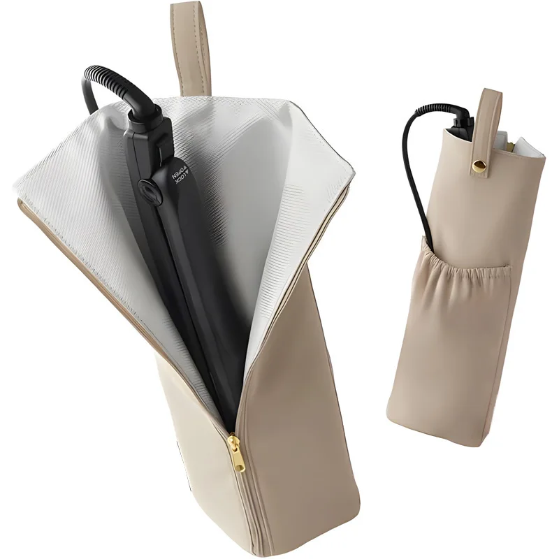 

Держатель для горячей утюги, держатель для завивки волос, коврик с застежкой-молнией, термостойкая дорожная сумка для щипцов для завивки волос, легкий портативный прямой светильник для волос