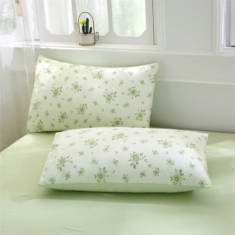 2025 New Spring Duvet Cover Class A Double Yarn Printed Knitted Cotton 3-4 Piece Quilt Bed Sheet Pillowcase Small Fresh Bedding