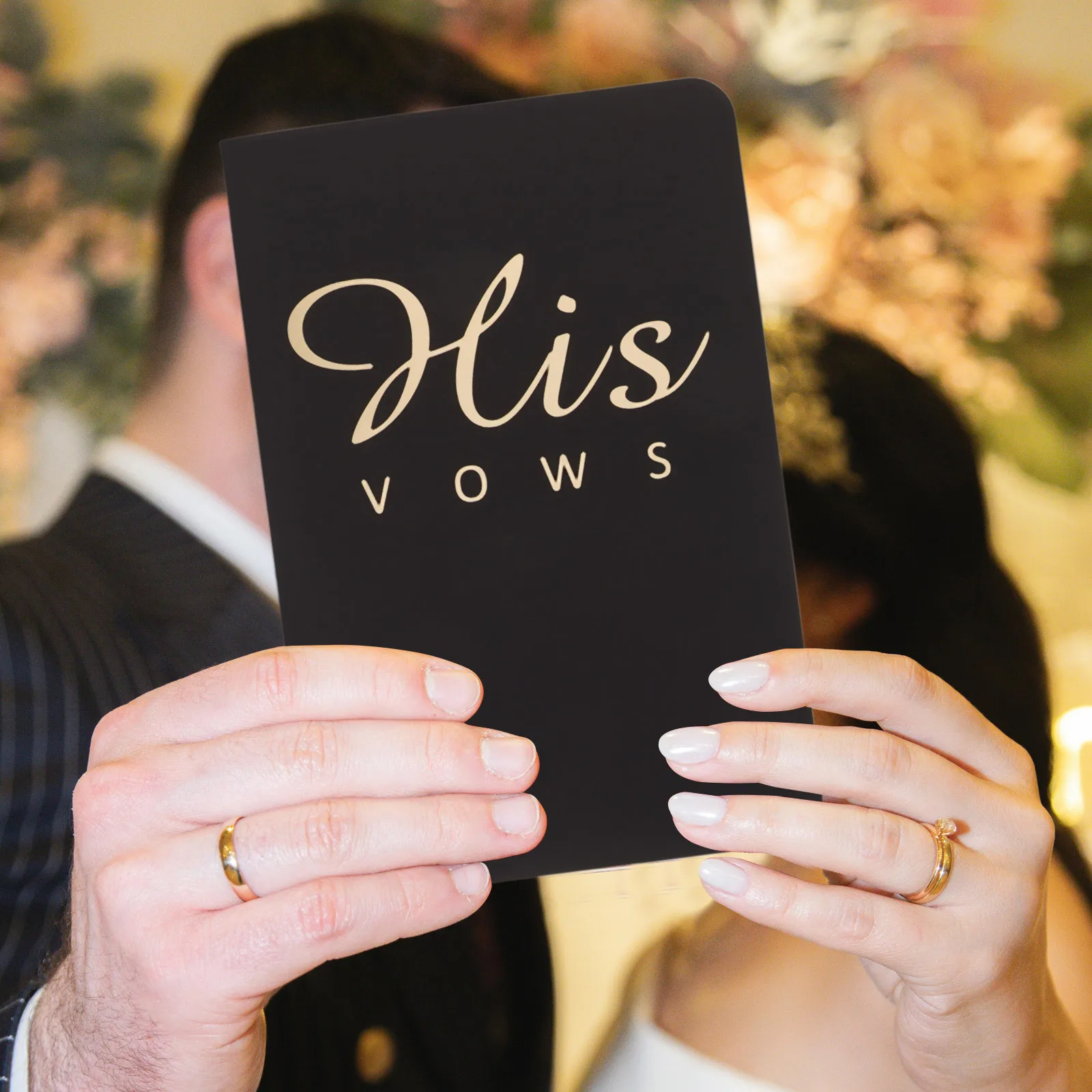 

4Pcs Vow Books Gold Foil Lettering Minimalist Wedding Vows Notebook for Him Her Ceremony Speech Guide Bridal Shower Party Favor